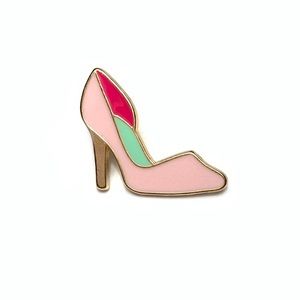 Pink, Gold & Mint High Heel Enamel Pin / Brooch